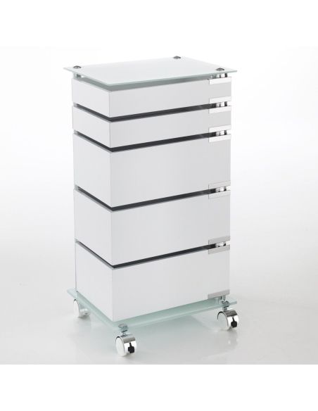 Cassettiera da scrivania con ruote e 5 cassetti Dennis