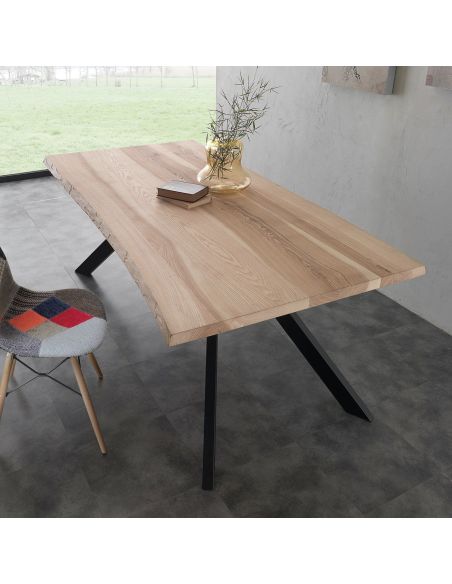 Tavolo da cucina in metallo e legno massello Learn