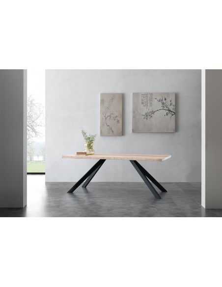 Tavolo da cucina in metallo e legno massello Learn