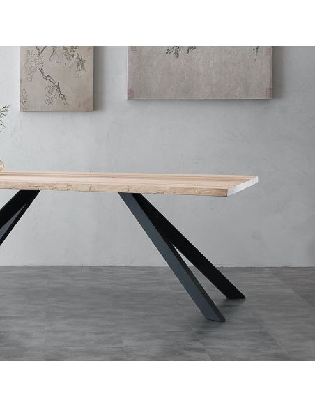 Tavolo da cucina in metallo e legno massello Learn