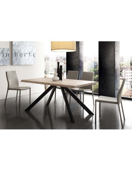 Tavolo da cucina in metallo e legno massello Learn