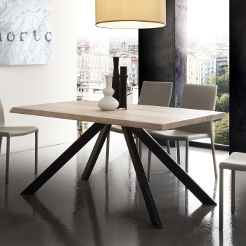 Tavolo da cucina in metallo e legno massello Learn 2