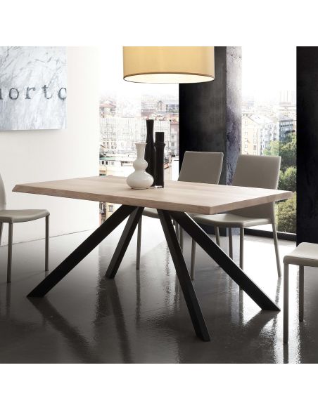 Tavolo da cucina in metallo e legno massello Learn