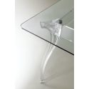 Tavolo in vetro trasparente con gambe in acrilico Brilliant