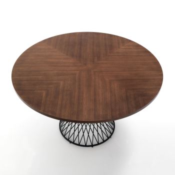 Tavolo rotondo in metallo e legno Stairway Walnut 2