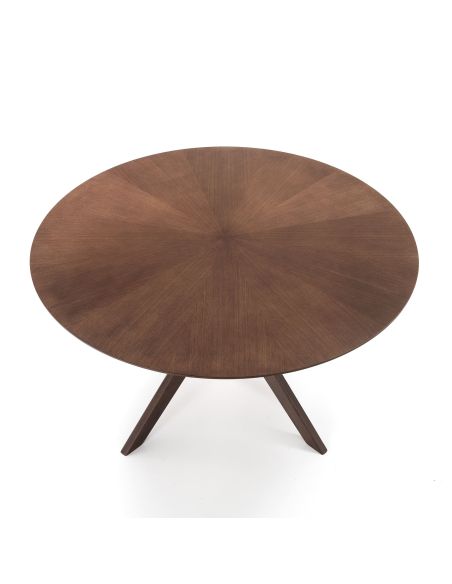 Tavolo rotondo in legno massello e MDF Venues Walnut