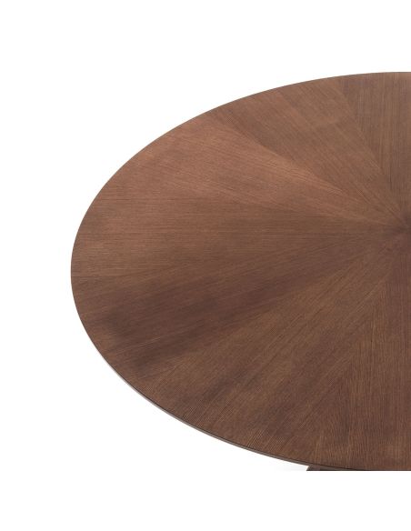 Tavolo rotondo in legno massello e MDF Venues Walnut