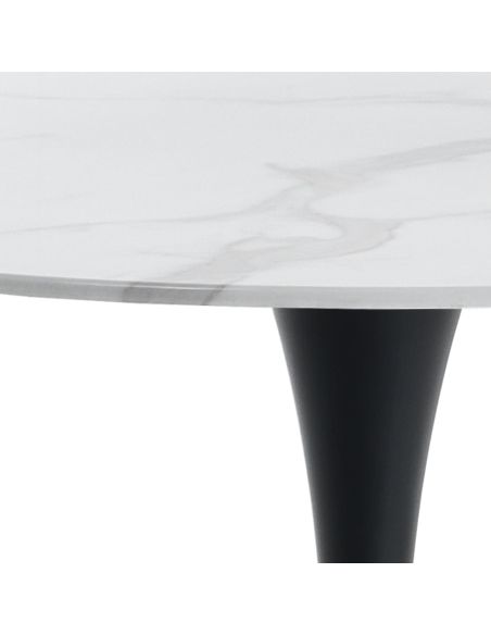 Tavolo rotondo in vetro finitura marmo Alive