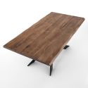 Tavolo in legno massello con base in acciaio Walt