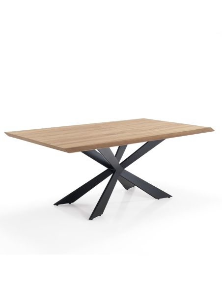 Tavolo da cucina in metallo e MDF rovere Gable