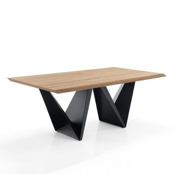 Tavolo da pranzo in metallo e legno MDF Added 2