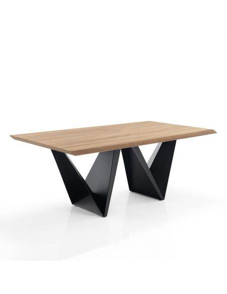 Tavolo da pranzo in metallo e legno MDF Added Tavolo da pranzo in metallo e legno MDF Added