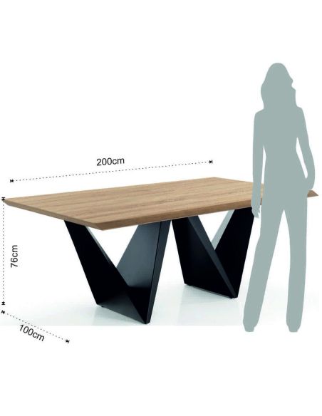 Tavolo da pranzo in metallo e legno MDF Added Tavolo da pranzo in metallo e legno MDF Added