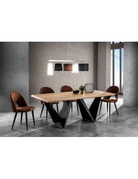Tavolo da pranzo in metallo e legno MDF Added Tavolo da pranzo in metallo e legno MDF Added