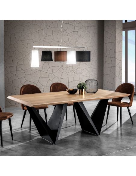 Tavolo da pranzo in metallo e legno MDF Added Tavolo da pranzo in metallo e legno MDF Added