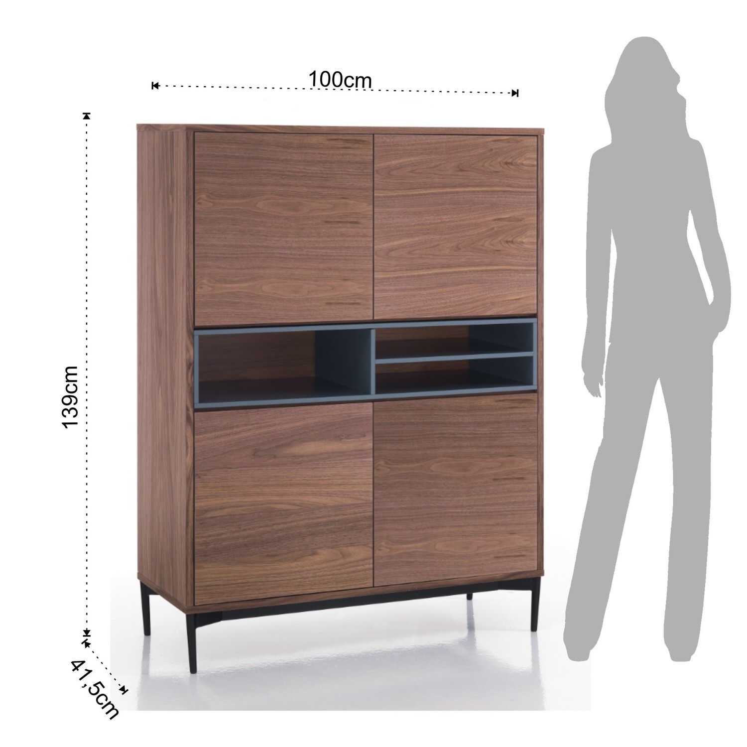 Credenza alta per soggiorno o cucina Nick