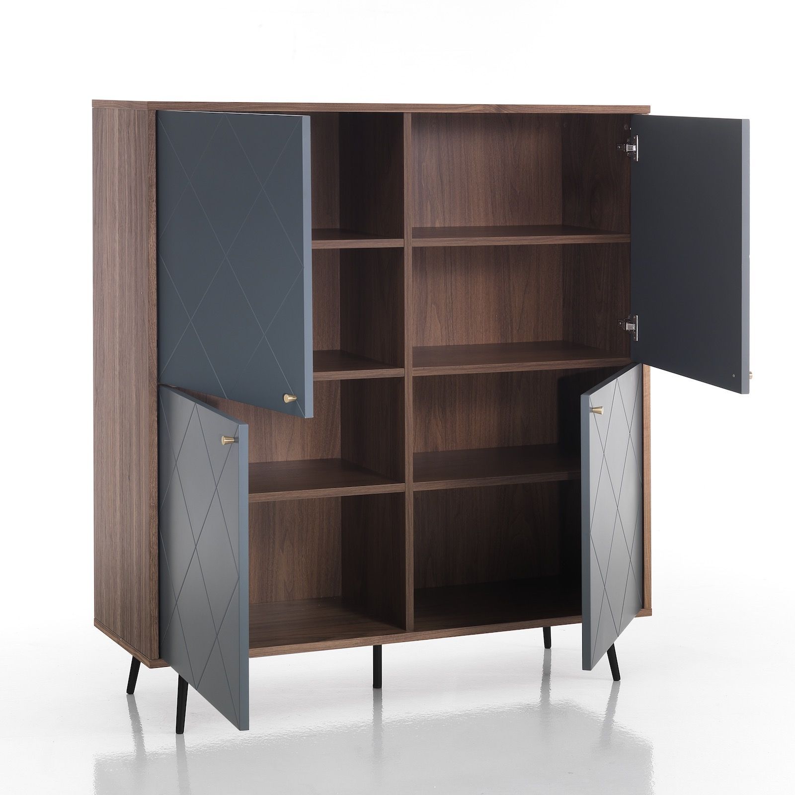 Madia alta in legno per soggiorno Nicols