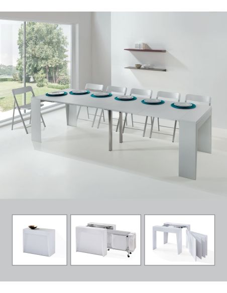 Consolle allungabile con sedie incorporate Glen Consolle allungabile con sedie incorporate Glen