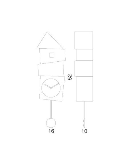 Orologio a cucù da parete moderno con pendolo Crooked