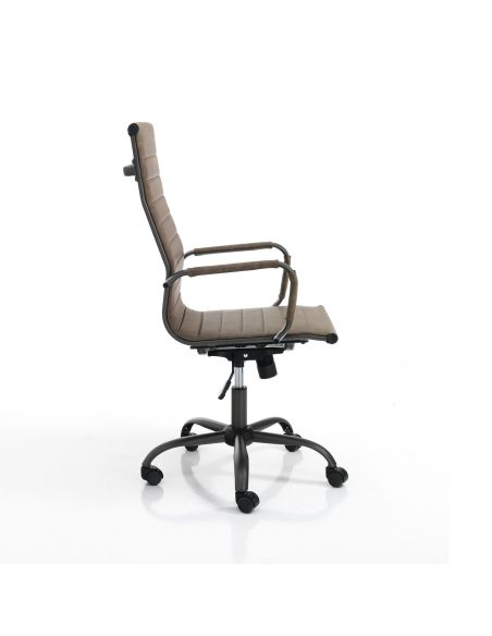 Poltrona direzionale regolabile in ecopelle Mastery Brown