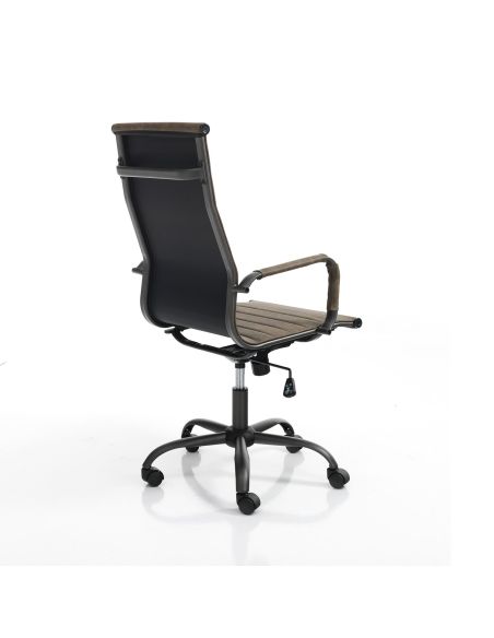 Poltrona direzionale regolabile in ecopelle Mastery Brown