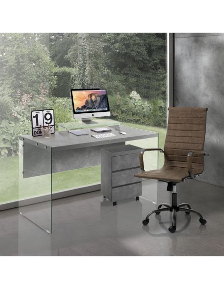 Poltrona direzionale regolabile in ecopelle Mastery Brown