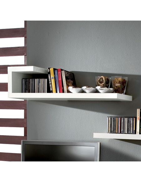 Mensola moderna in legno bianco opaco Gilmar Mensola moderna in legno bianco opaco Gilmar