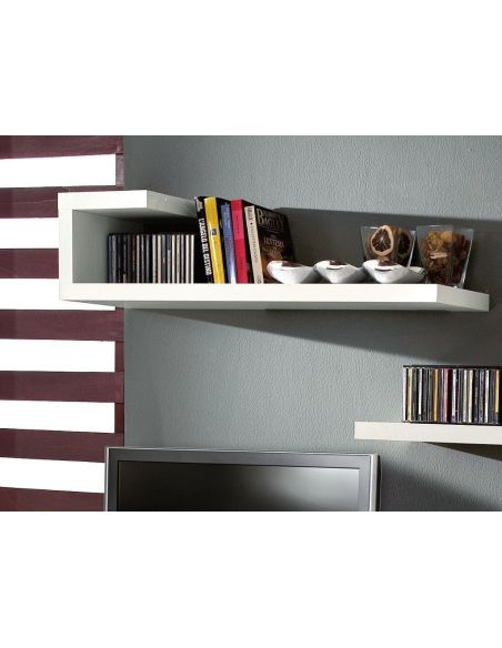 Mensola moderna in legno bianco opaco Gilmar Mensola moderna in legno bianco opaco Gilmar