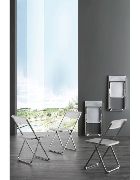 Set 4 sedie pieghevoli con carrello o gancio a muro Trixy Lux