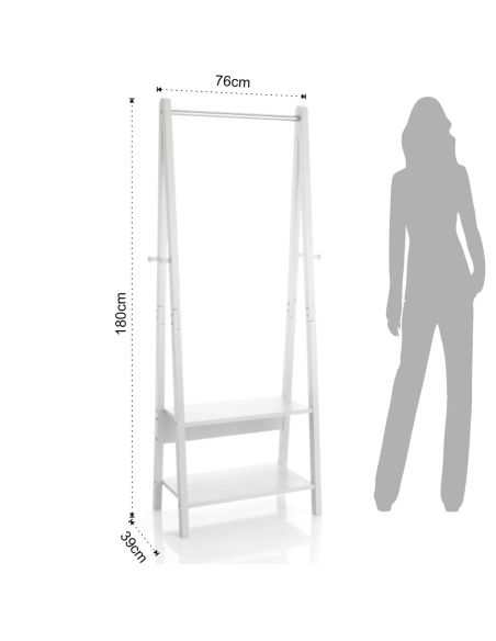 Stand appendiabiti in legno bianco opaco Kerion Stand appendiabiti in legno bianco opaco Kerion