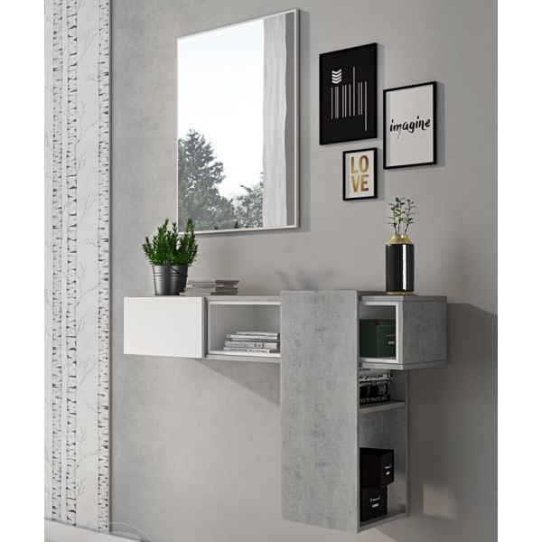 Mobili Da Ingresso Kerian Contenitore E Specchio Design Moderno Ebay