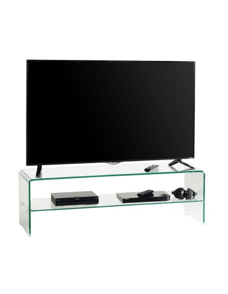 Porta TV in vetro curvato trasparente Fancy 130