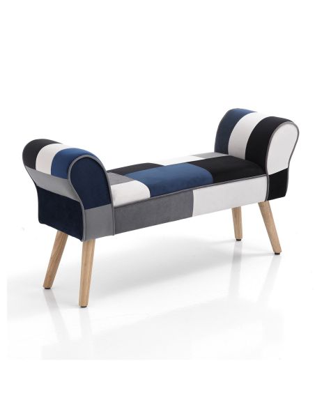 Panca patchwork in tessuto design moderno Axel