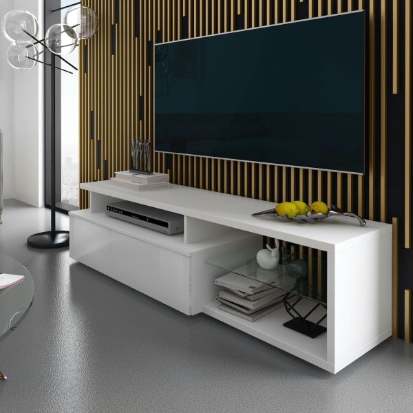 Mobile TV design moderno in legno bianco Ballarat
