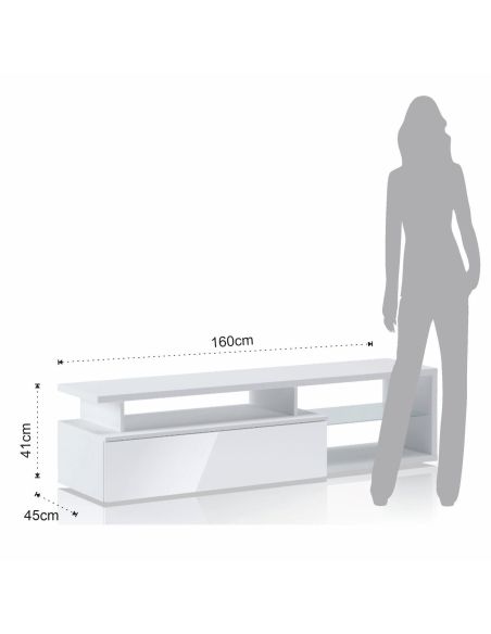 Mobile TV design moderno in legno bianco Ballarat