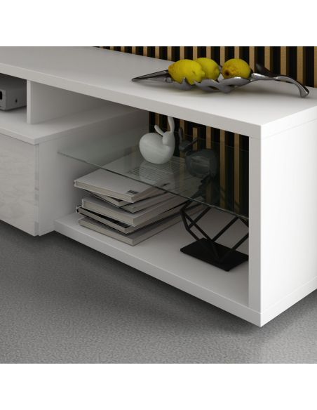 Mobile TV design moderno in legno bianco Ballarat