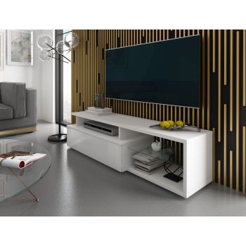 Mobile TV design moderno in legno bianco Ballarat 2