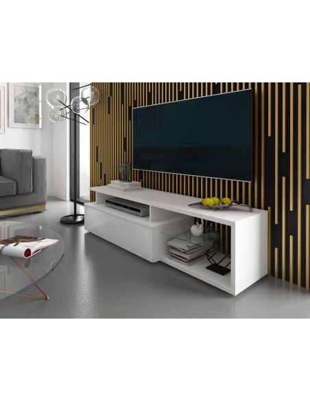 Mobile TV design moderno in legno bianco Ballarat