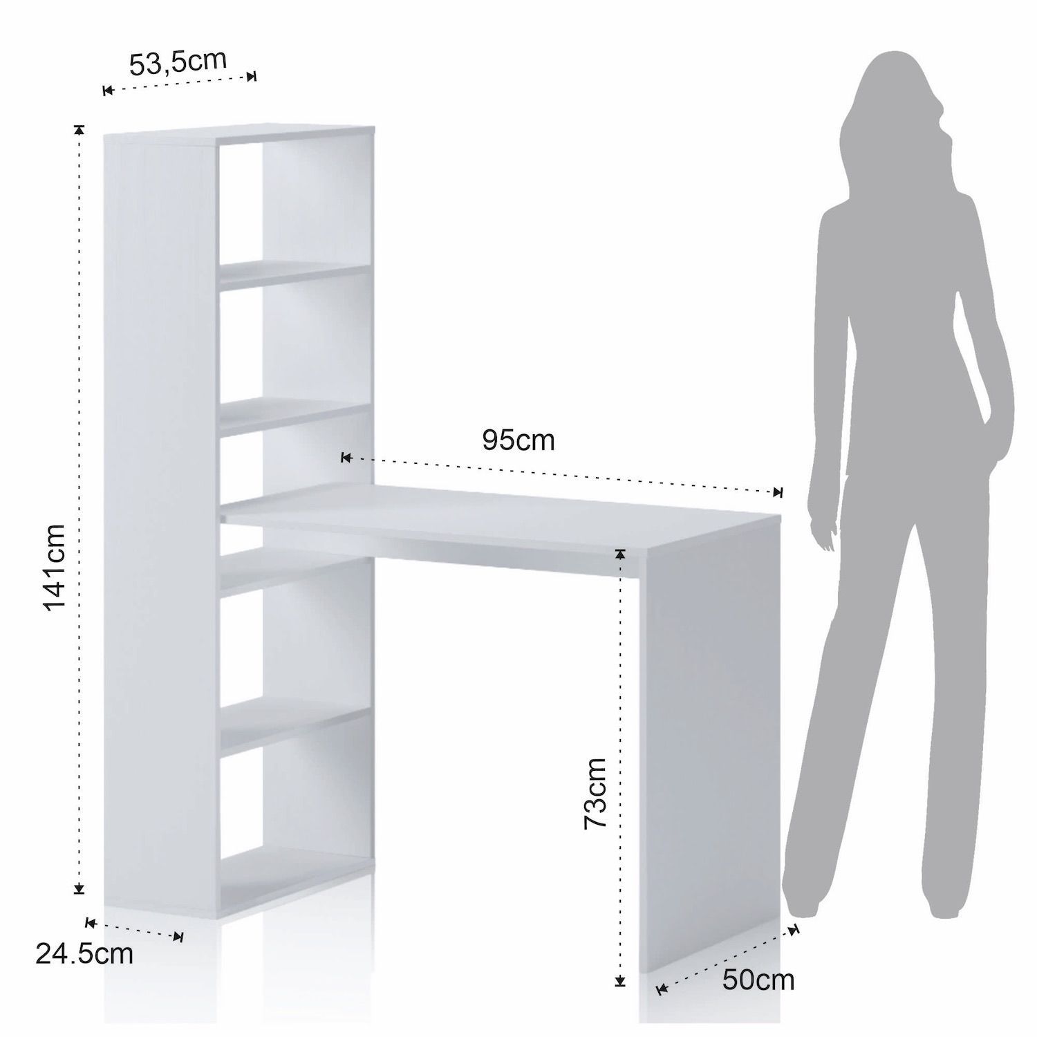 Scrivania angolare con libreria verticale Flix