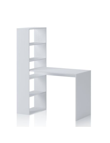 Scrivania angolare con libreria verticale Flix | Scrivanie salvaspazio