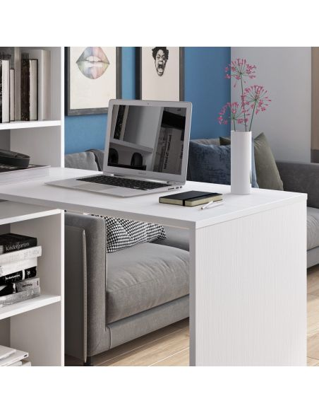 Scrivania angolare con libreria verticale Flix | Scrivanie salvaspazio