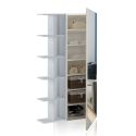 Armadio guardaroba per ingresso con libreria e specchio Keris