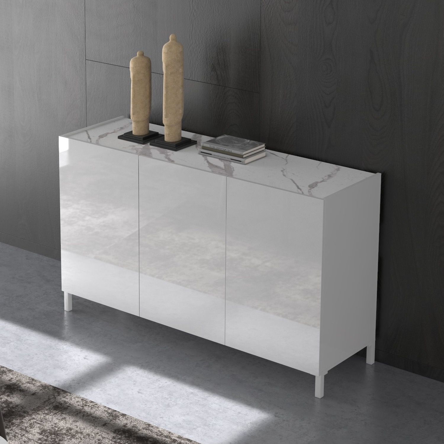 Madia moderna in legno bianco lucido Melbourne