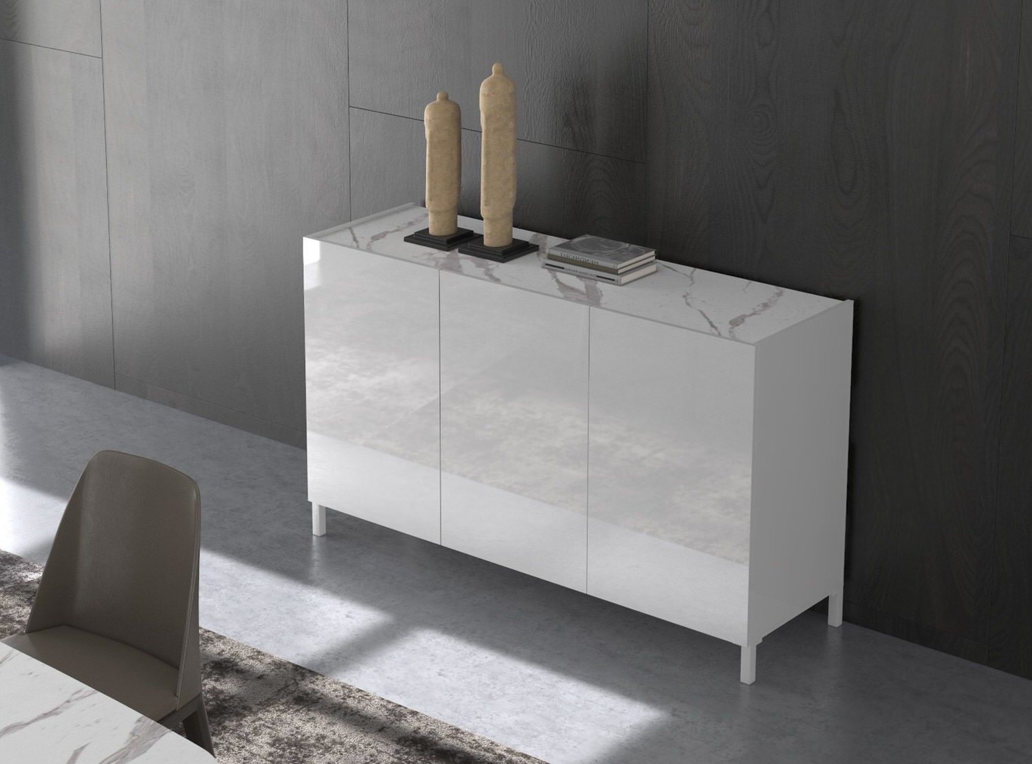 Madia moderna in legno bianco lucido Melbourne