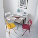 Consolle trasformabile in tavolo con 6 sedie pieghevoli Archimede2