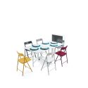 Consolle trasformabile in tavolo con sedie pieghevoli incorporate Newton