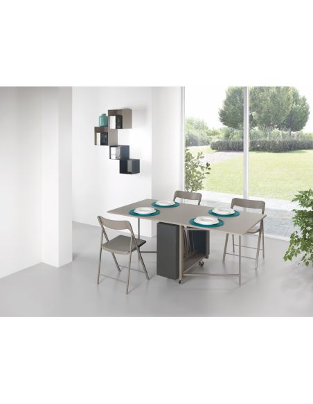 Tavolo consolle allungabile con sedie incorporate Newton