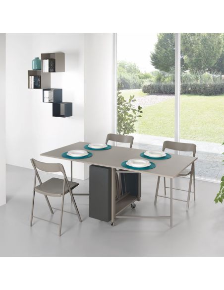 Tavolo consolle allungabile con sedie incorporate Newton