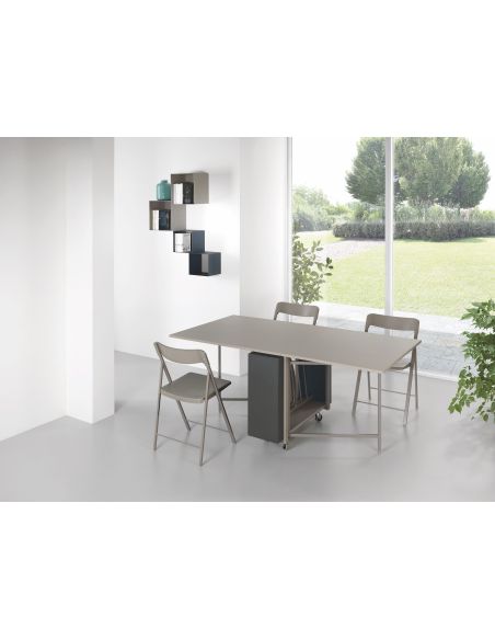 Tavolo consolle allungabile con sedie incorporate Newton