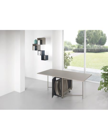 Tavolo consolle allungabile con sedie incorporate Newton